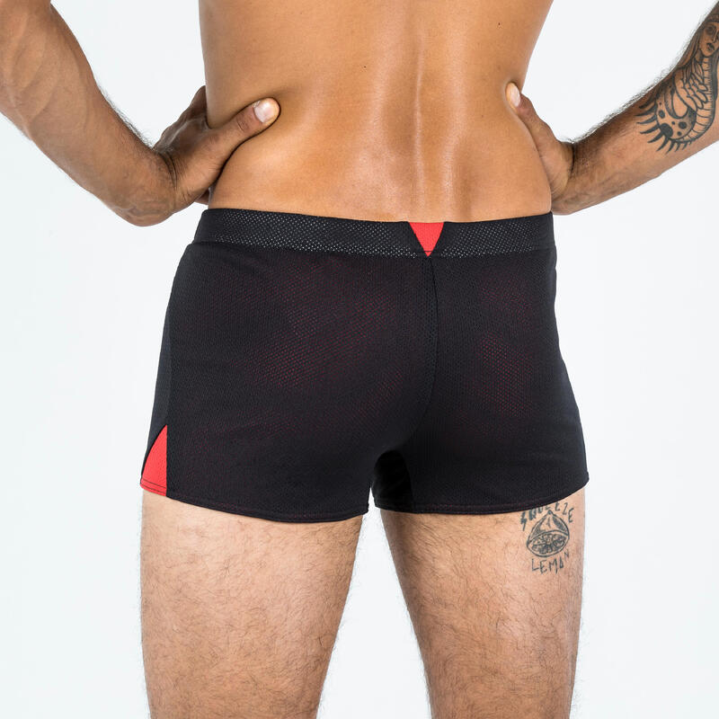 CALÇÕES CURTOS DE NATAÇÃO BOXER HOMEM 900 PRETO VERMELHO