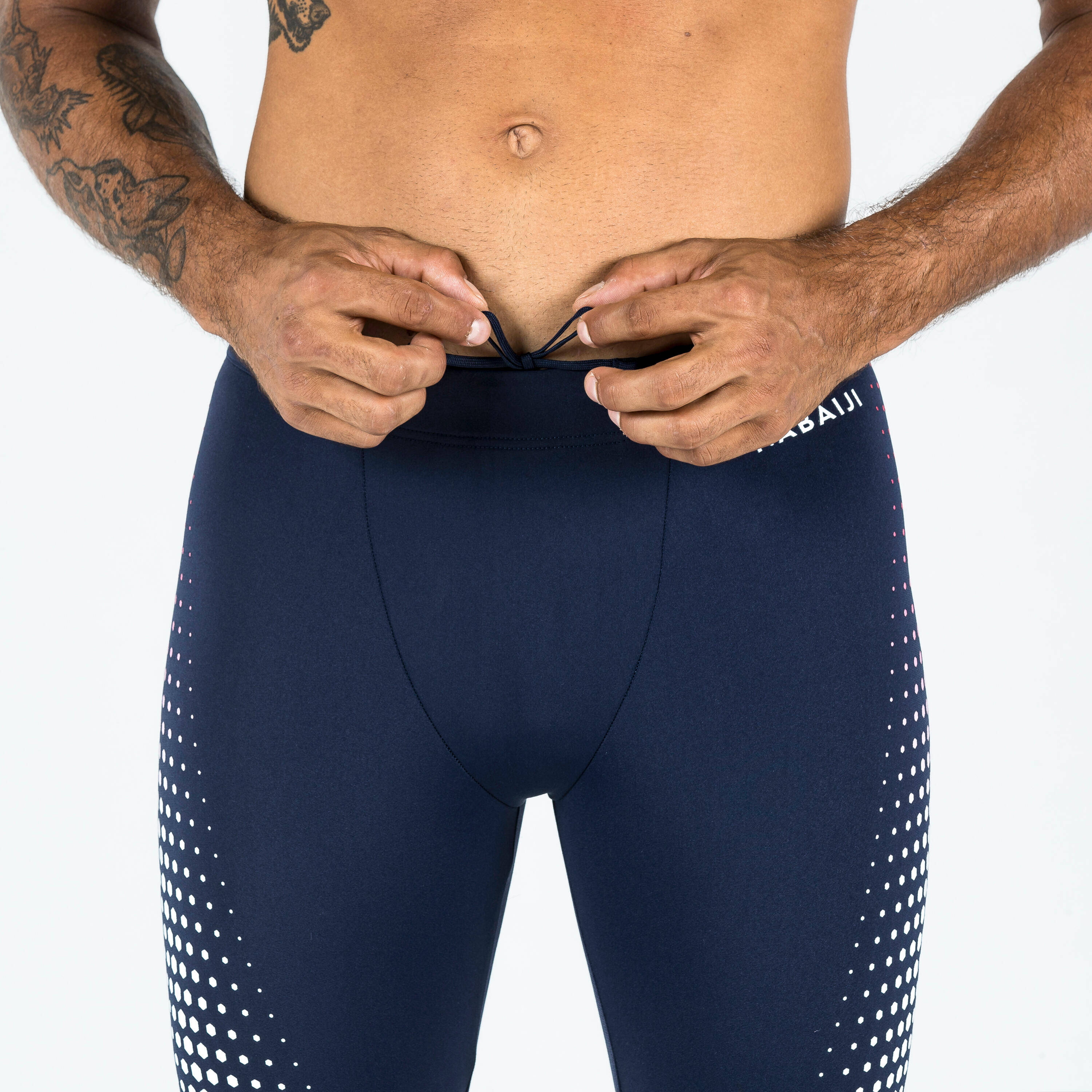 Swimming Jammer Fiti Secure Fit & Stretchable Blue Red Mesh -  5
