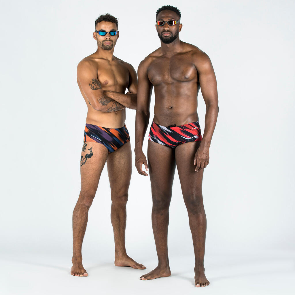 Men’s square-cut swim trunks - 900 pint yellow green