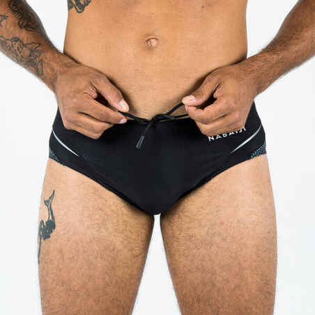 MEN'S swimming BRIEFS 900 YOKE TRAM Black Green