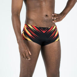 Bañador Hombre natación bóxer 900 Negro Blast Rojo