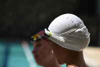 Coated mesh swim cap - Printed fabric - Size S - Star white