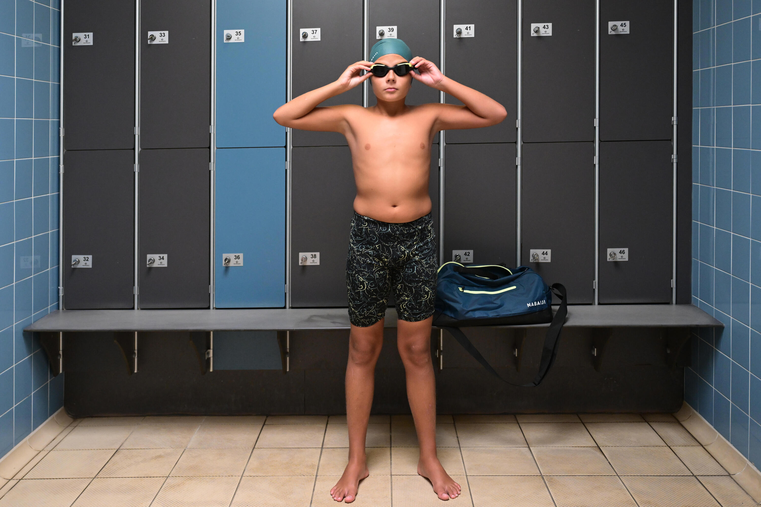Maillot de bain jammer natation Garçon enfant - Fitib shark noir 6/6