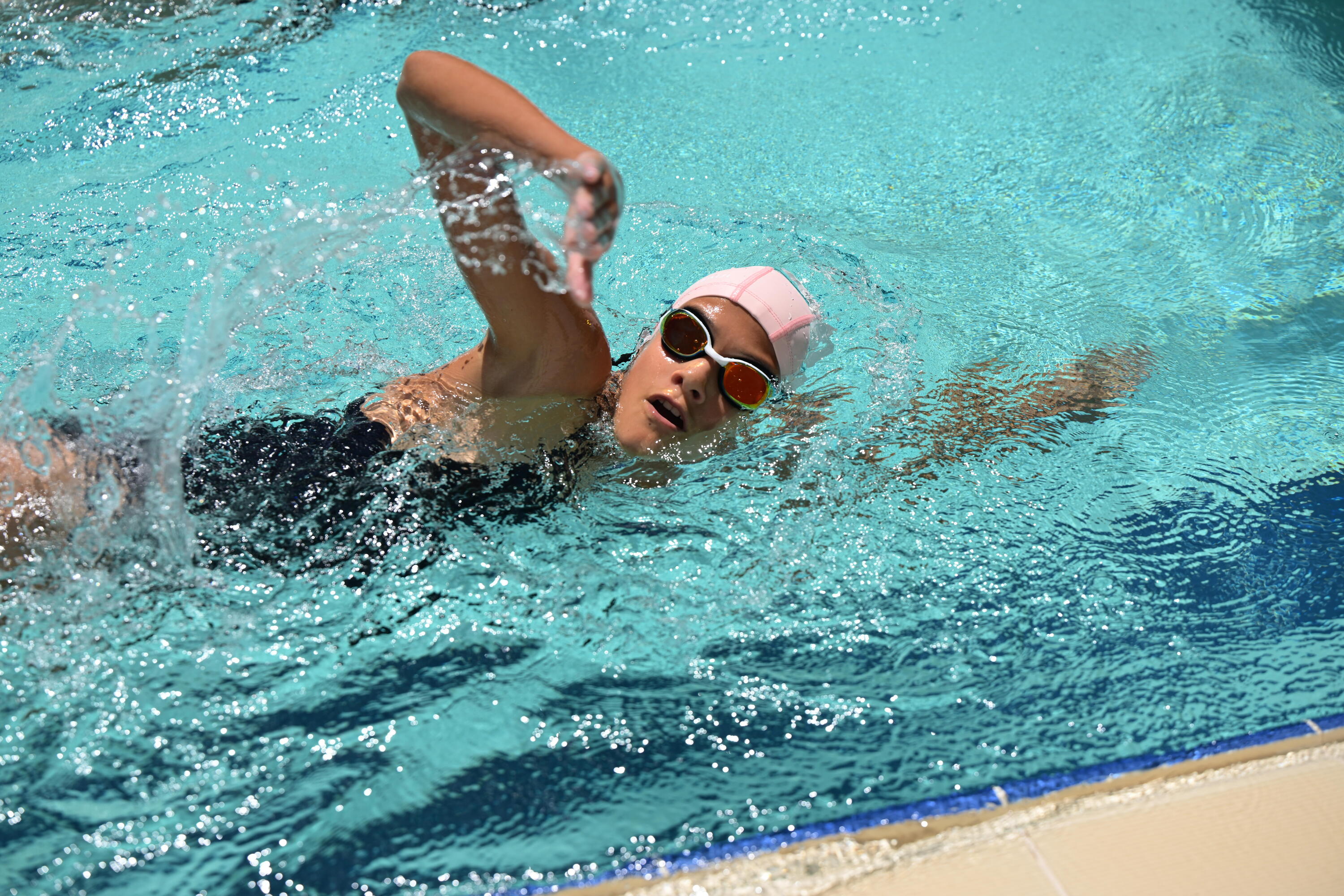 Lunettes de natation à verres miroirs feu antibuée taille unique, B-Fit 9/10
