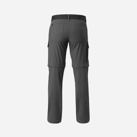 Men's Travel Trekking 2-in-1 Convertible Trousers - TRAVEL 900 MODUL - Grey