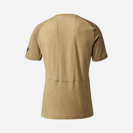 Ανδρικό κοντομάνικο t-shirt πεζοπορίας από μαλλί merino MT500