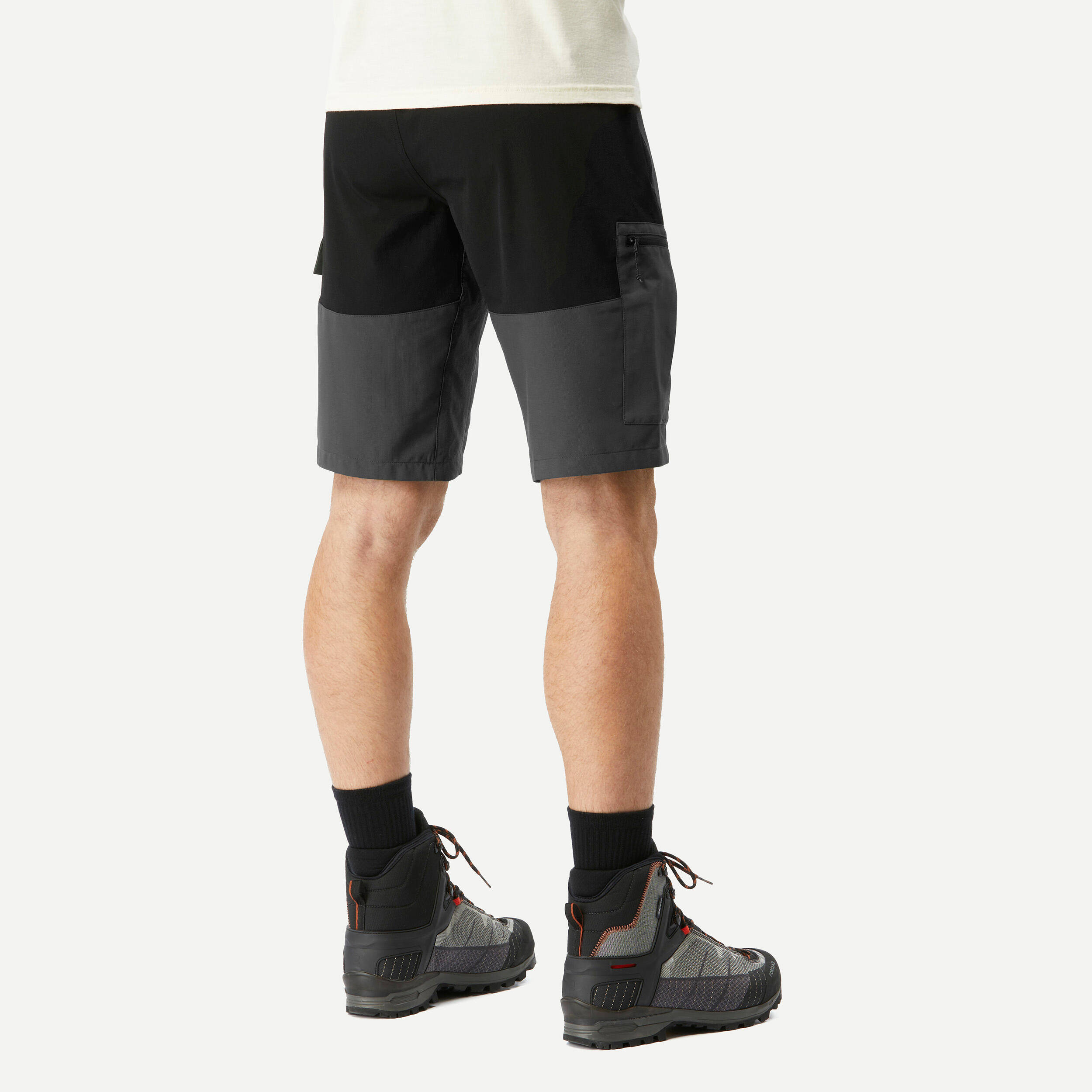 Men Stretchable Cargo Shorts with Belt Grey - MT500 -  3