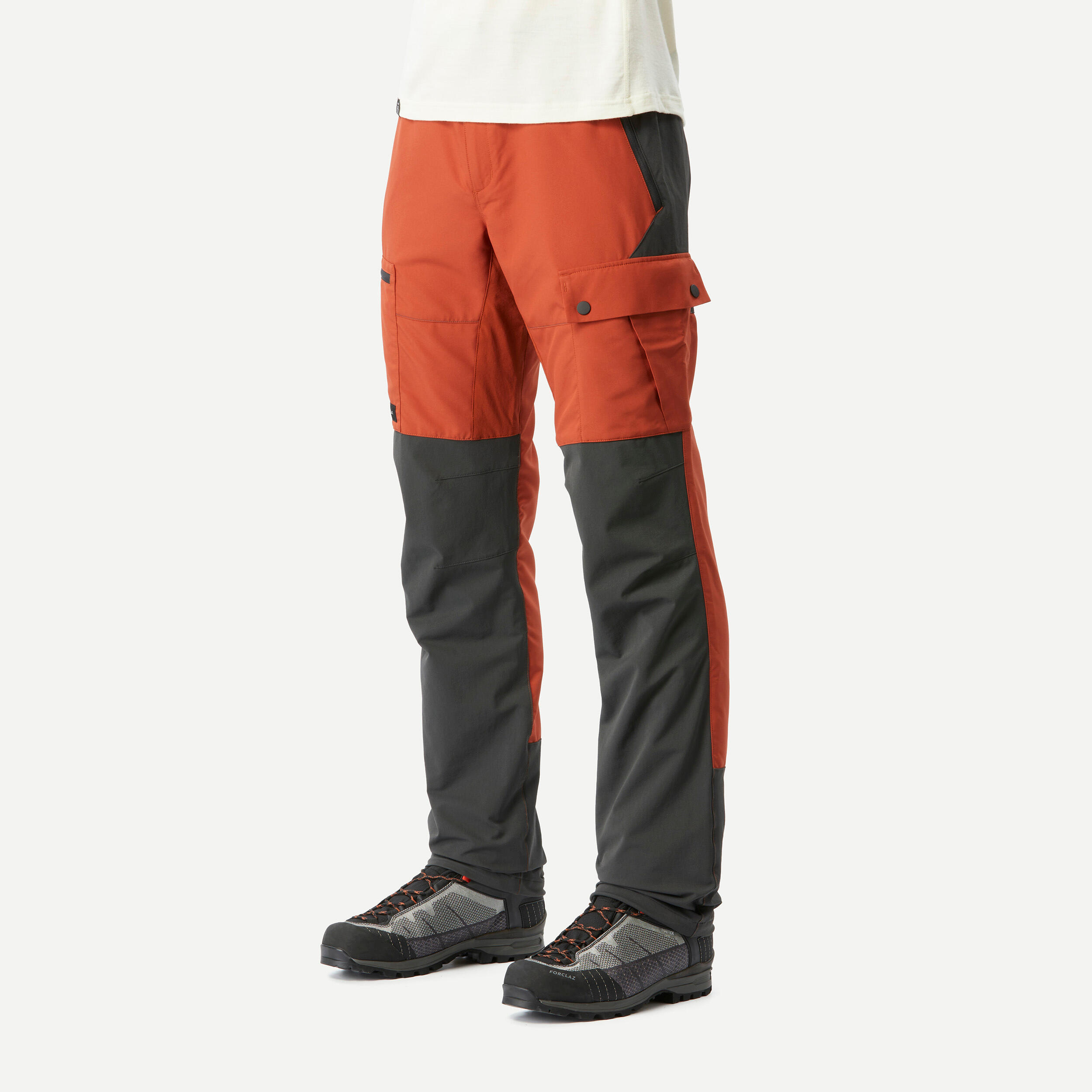 Men’s 2-in-1 Hiking Pants - MT 100 Grey
