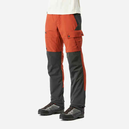 Oranžne moške trpežne pohodniške hlače MT500 