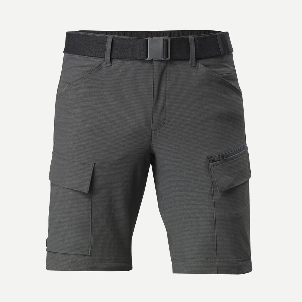 Men's Travel Trekking 2-in-1 Convertible Trousers - TRAVEL 900 MODUL - Grey