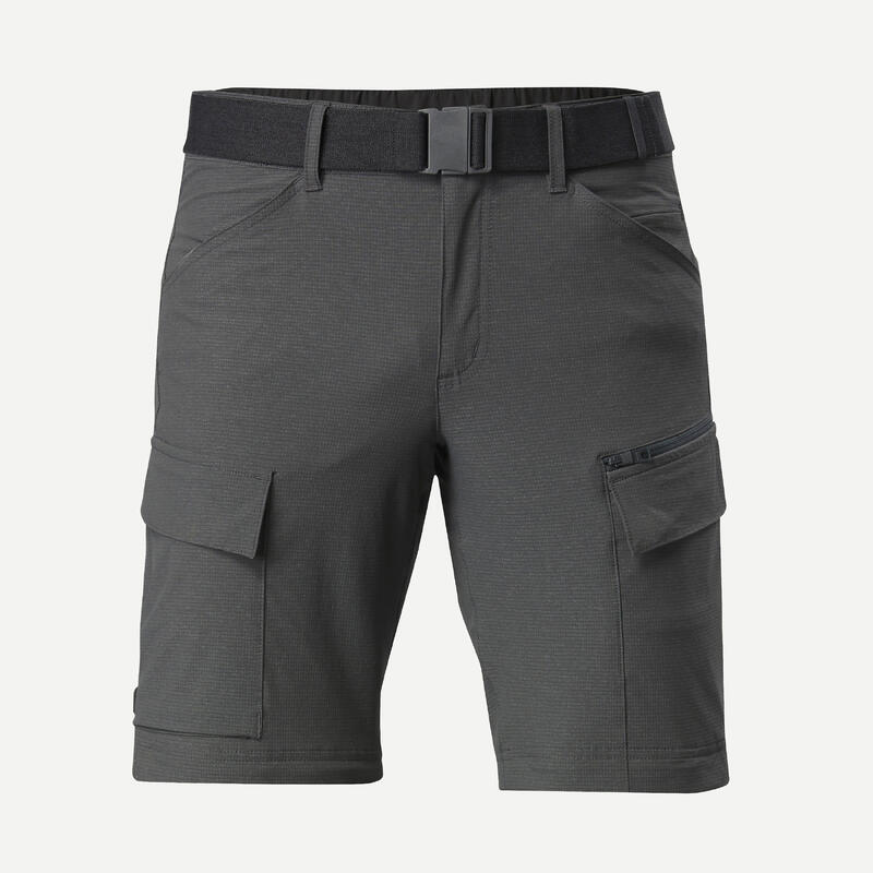 Pantalon Modulabil Trekking călătorie TRAVEL900 Gri Bărbați