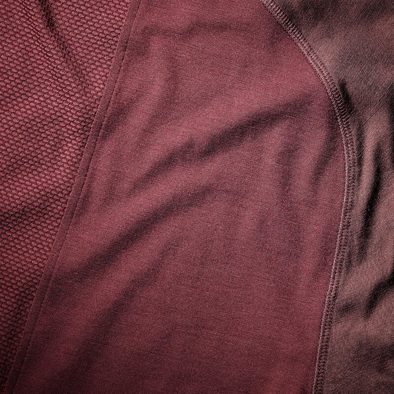 T-shirt de lã merino de Trekking Bordeaux - MT500 - Homem