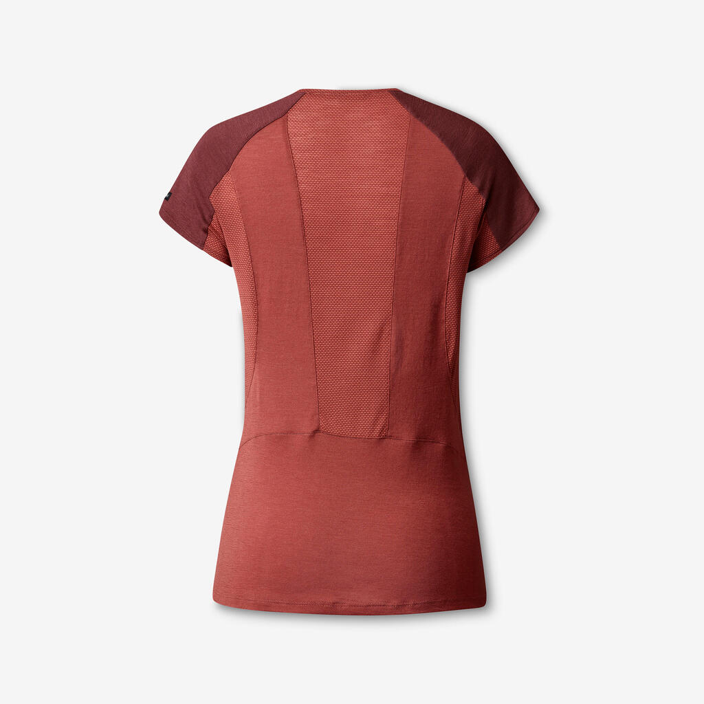 T-shirt manches courtes en laine mérinos femme, Merino Resist kaki