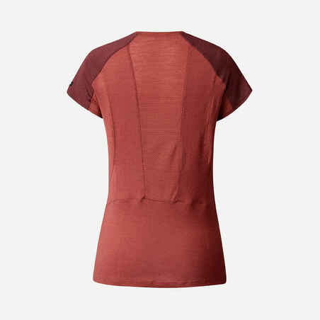 Moteriški trumparankoviai žygių marškinėliai su merinosų vilna „MT500“