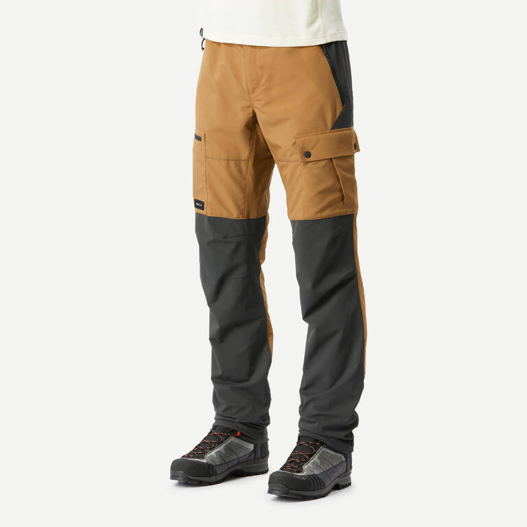 Men Dry Fit Stretchable Water Repellent Trekking Pants Brown - MT500