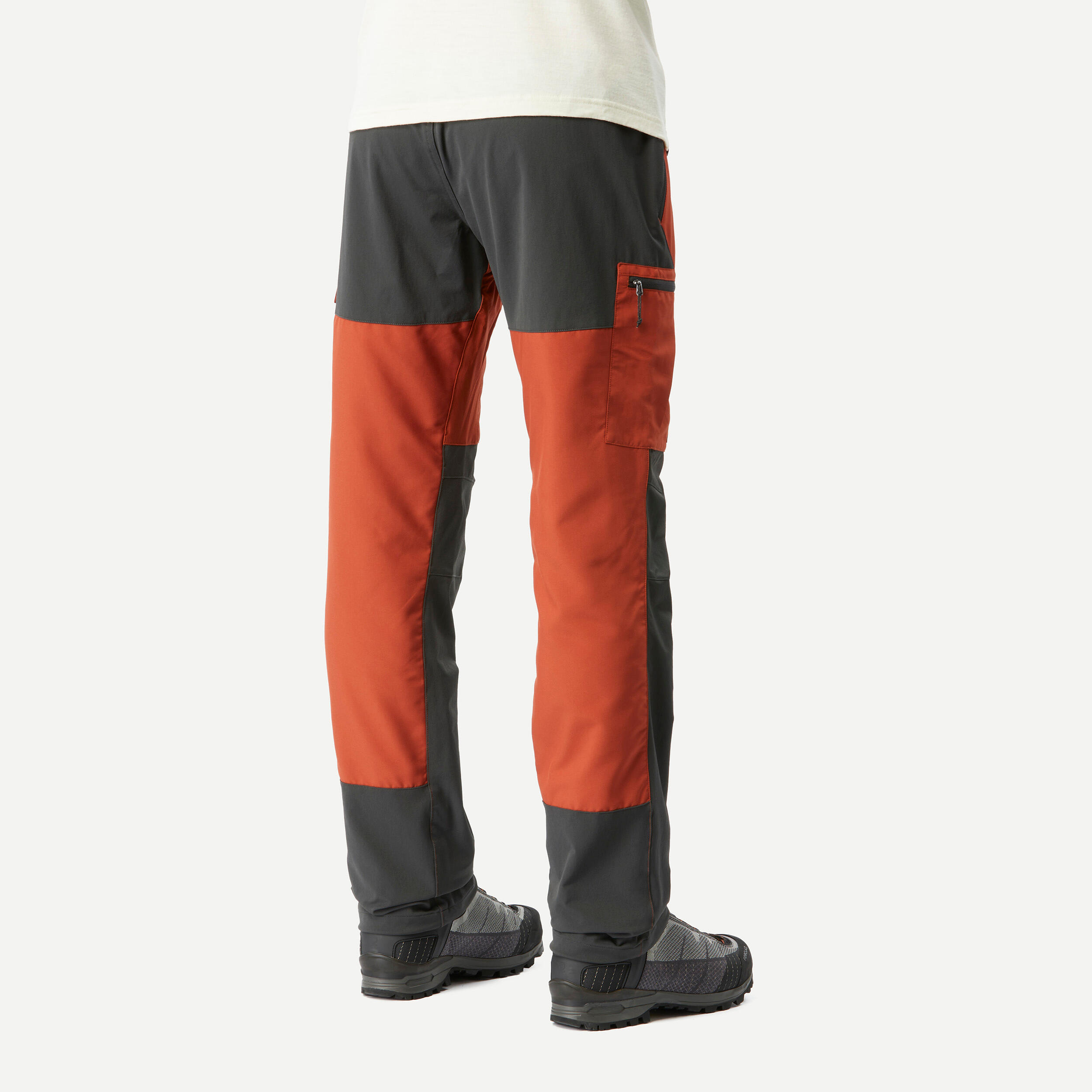 Men's Hiking Pants - MT 500 - Dark sepia, Carbon grey - Forclaz - Decathlon