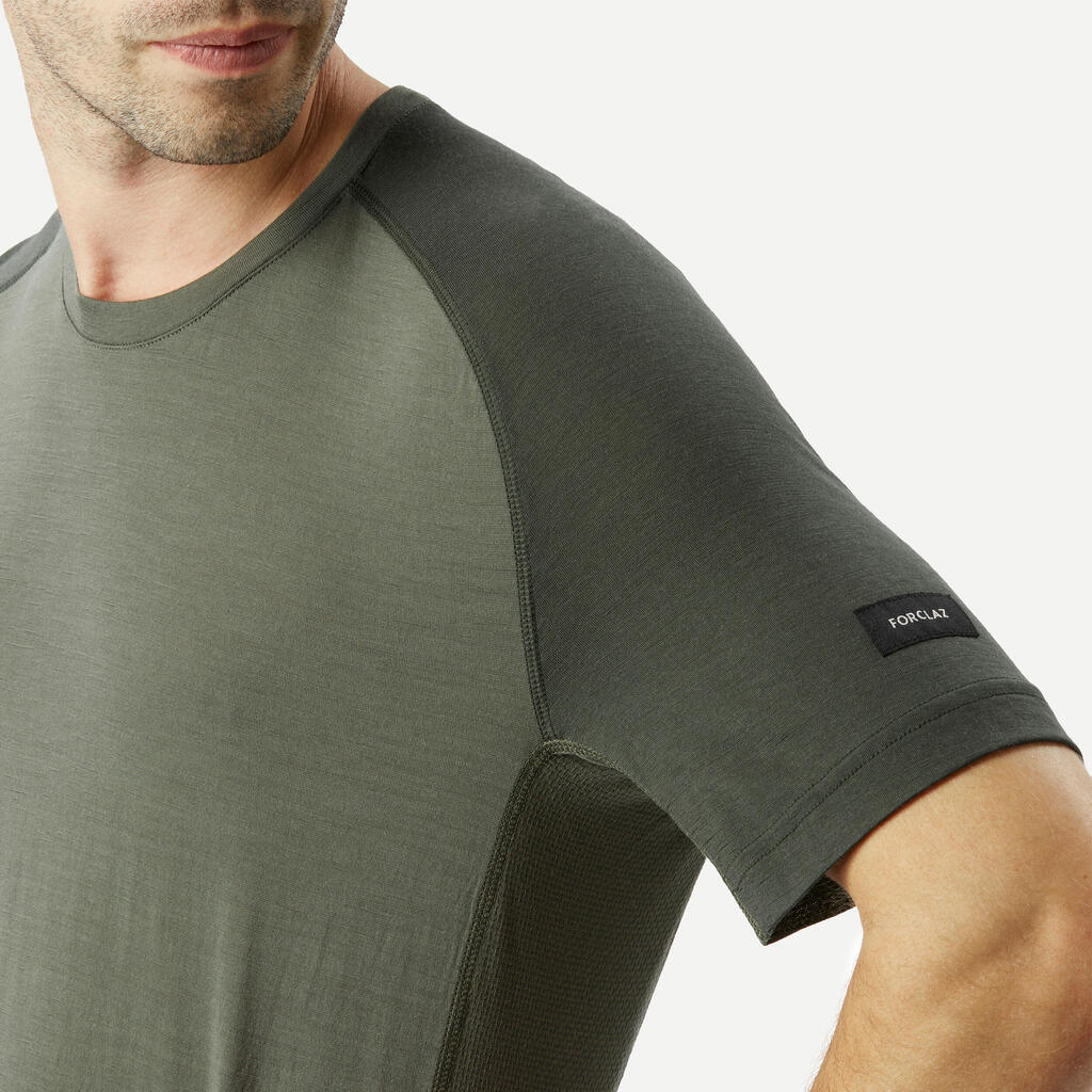 Merinoshirt Herren kurzarm - MT500 grau