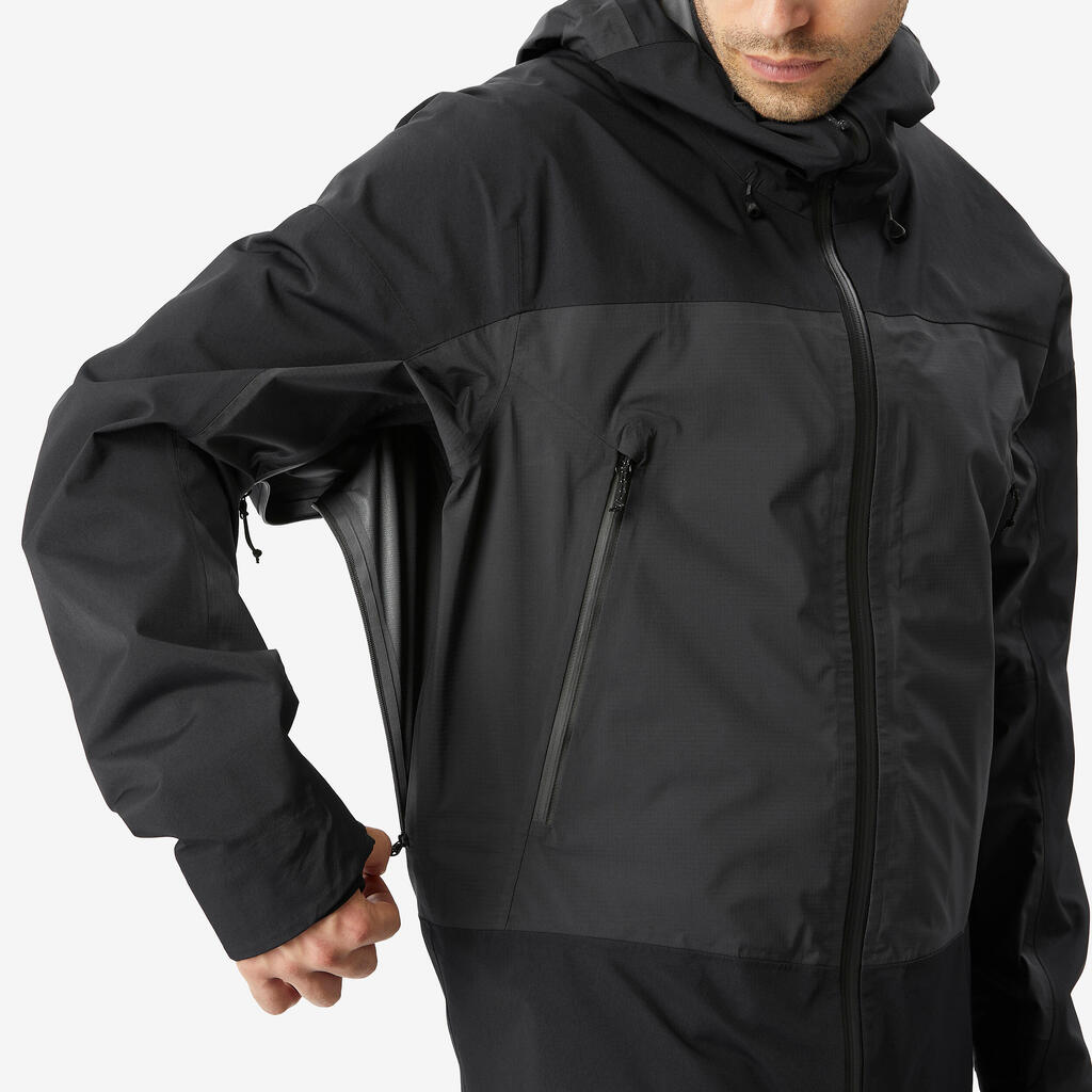 Regenjacke Herren wasserdicht 20.000 mm Wassersäule Trekking - MT900 schwarz 