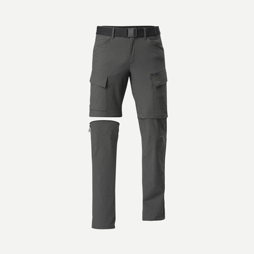 Pantalón convertible de trekking viaje Travel 900 Modul para Hombre gris