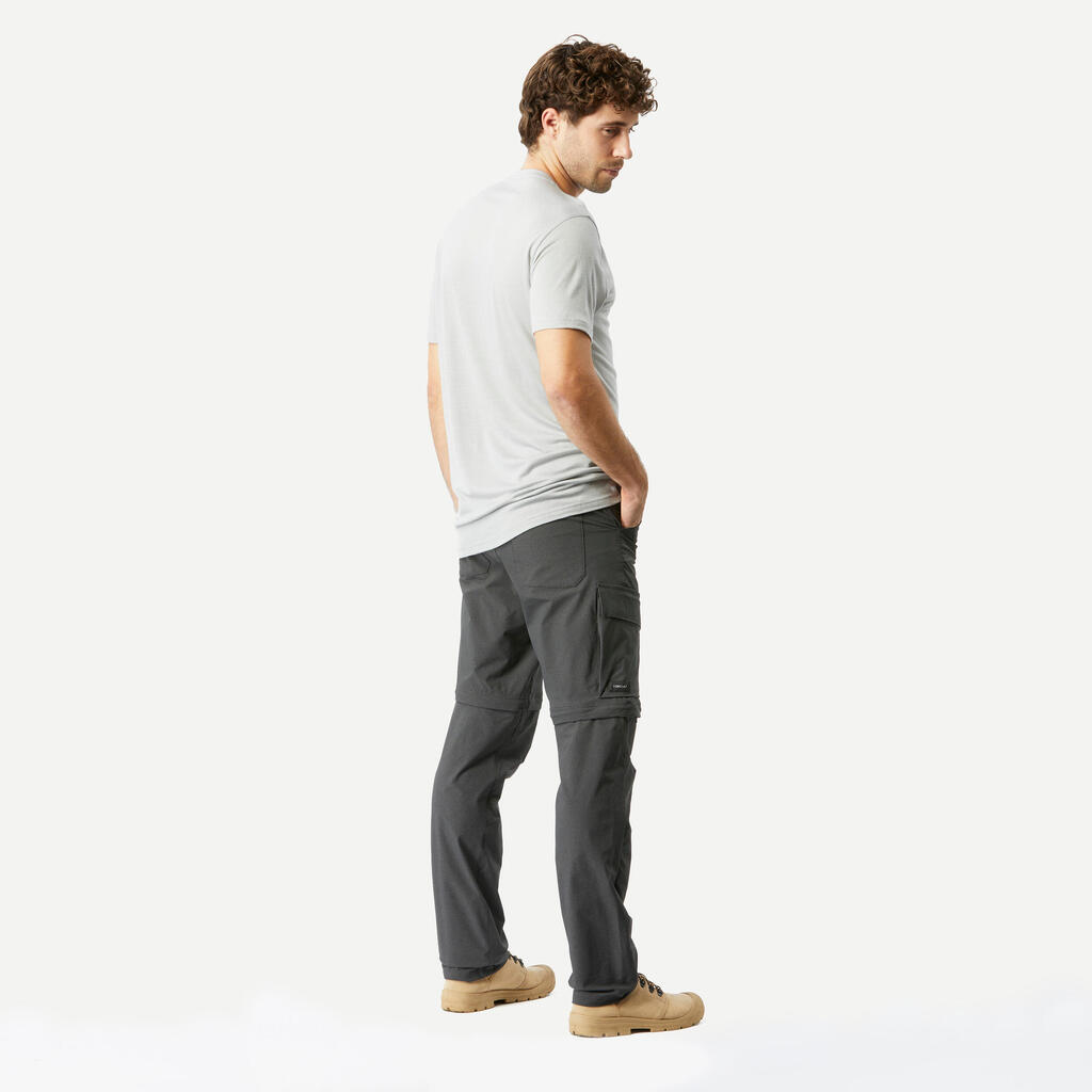 Pantalón de trekking y viaje transformable 2 en 1 camel para hombre Travel 500