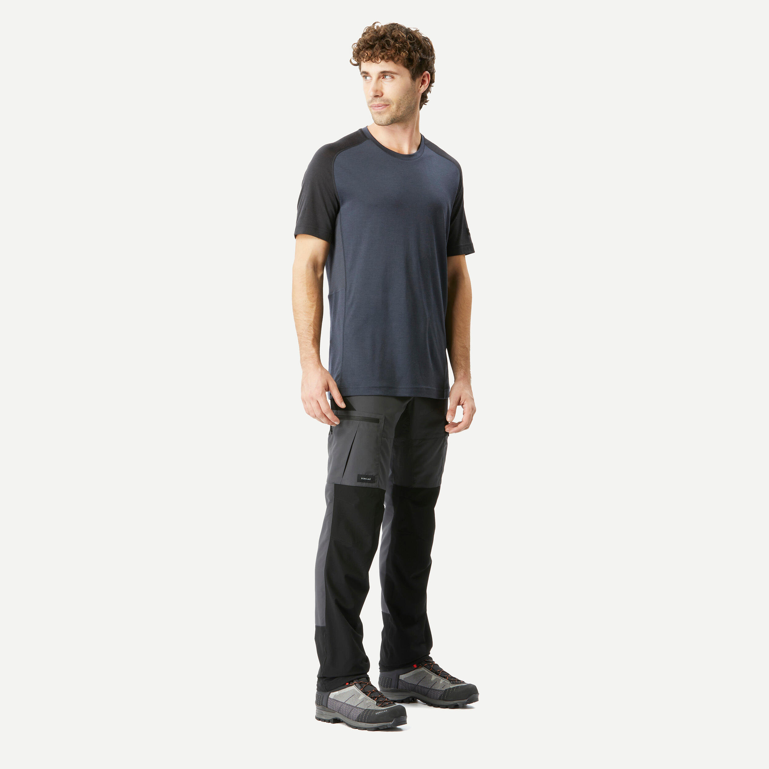 Men's Short-sleeved Merino Wool Trekking T-shirt MT500 3/6