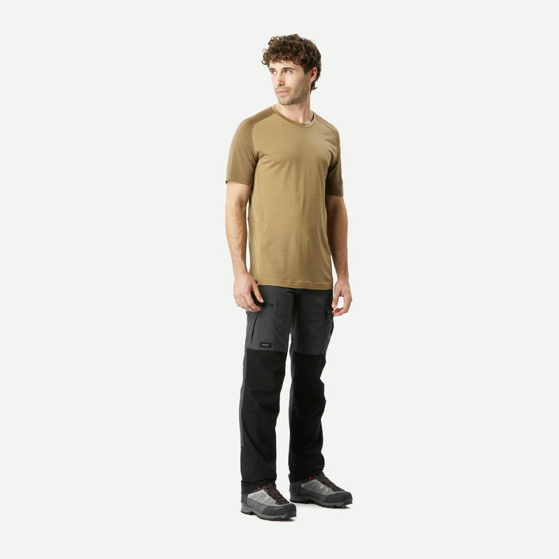 T-shirt de trek manches courtes en laine mérinos Homme - MT500