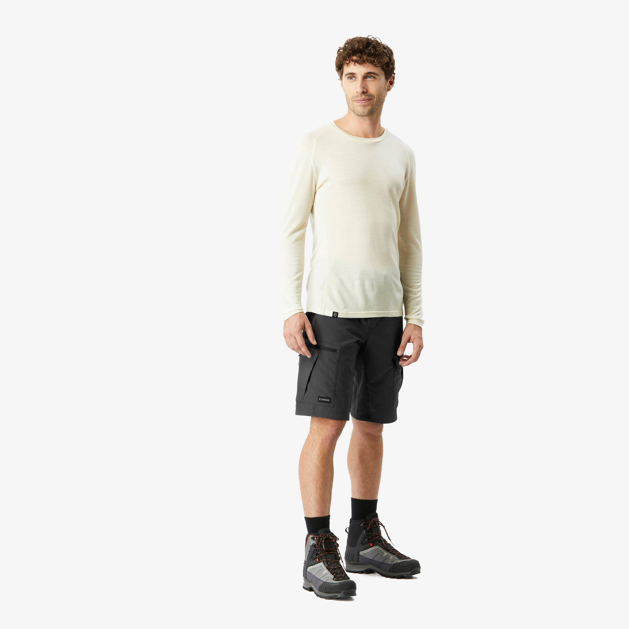 Men Stretchable Cargo Shorts with Belt Grey - MT500 -  2