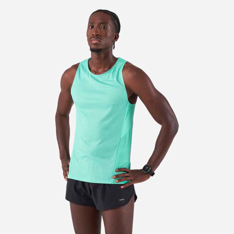 Men's Running Tank Top - KIPRUN Run Light Mint Green