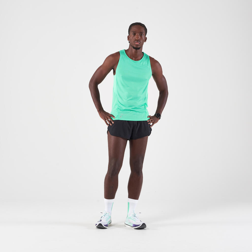 Playera sin mangas de running Hombre - KIPRUN Run Light Verde menta 