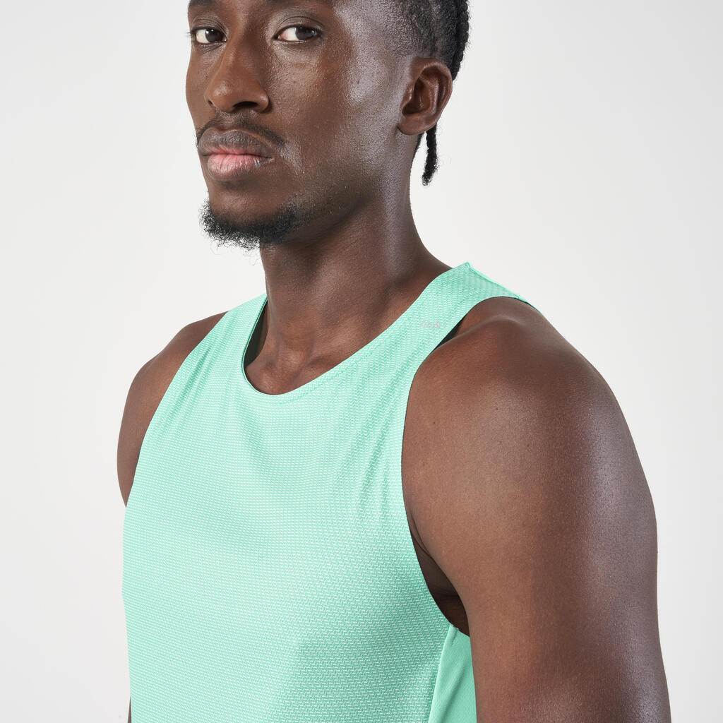 Playera sin mangas de running Hombre - KIPRUN Run Light Verde menta 