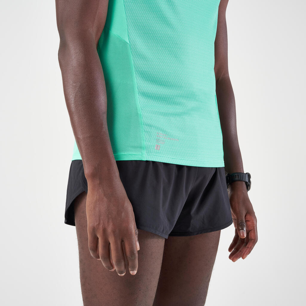 Playera sin mangas de running Hombre - KIPRUN Run Light Verde menta 