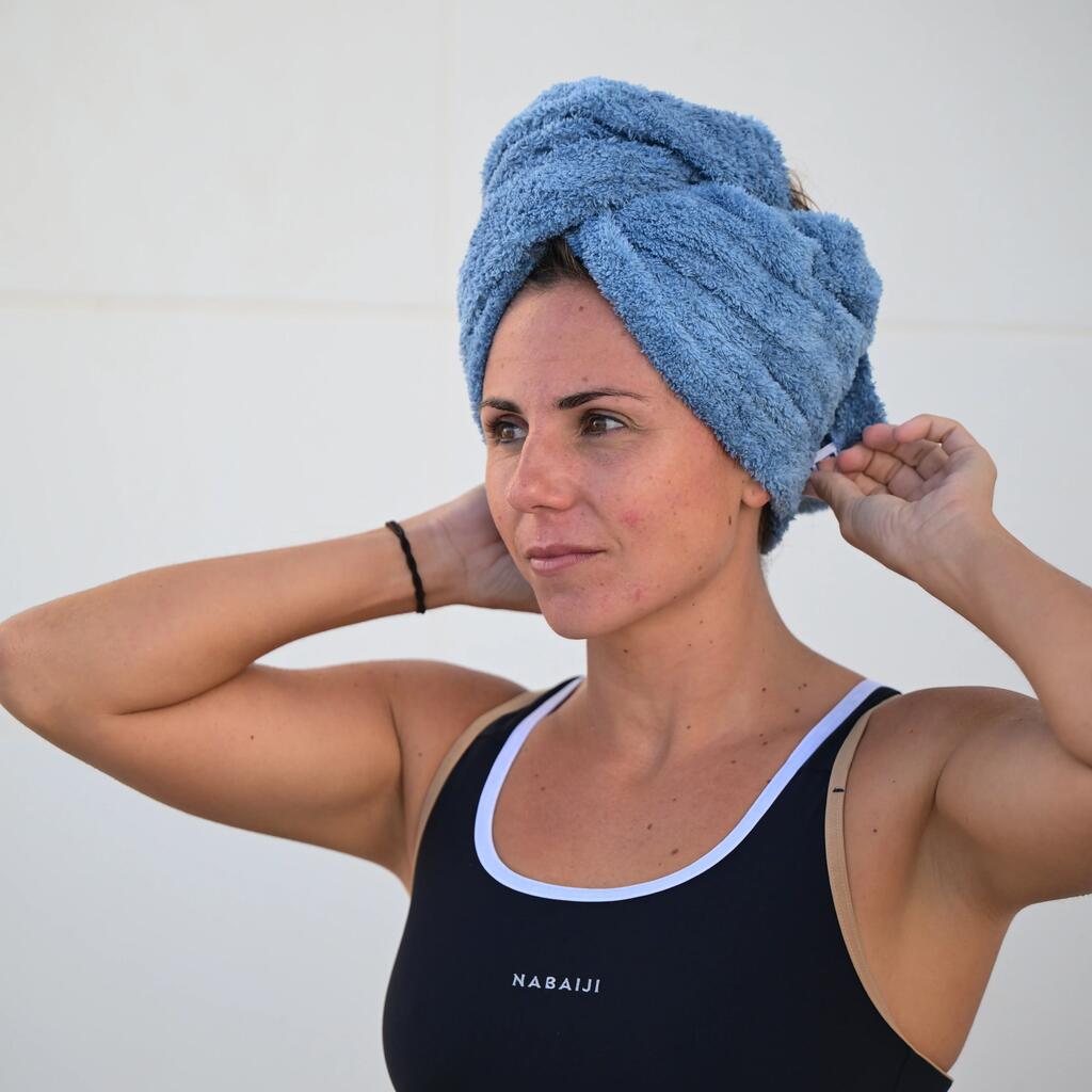 Swimming Soft Microfibre Hair Towel - Blue