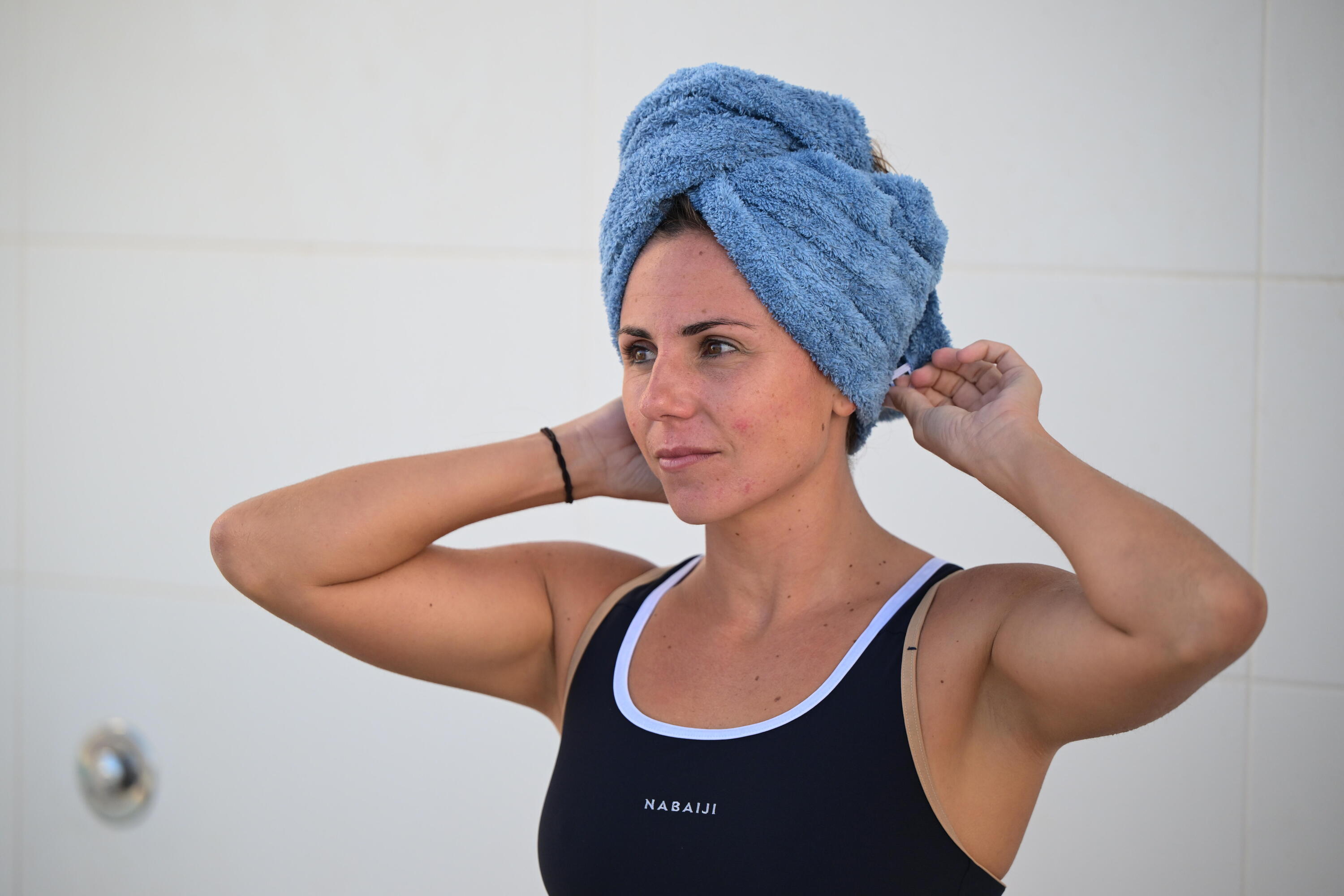 Swimming Soft Microfibre Hair Towel - Blue 2/5