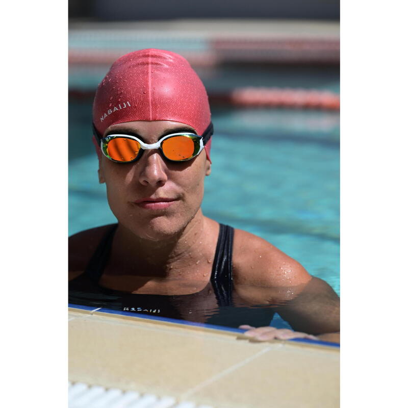 Bonnet de Bain en Silicone - Taille Unique - Geo Rouge Rose