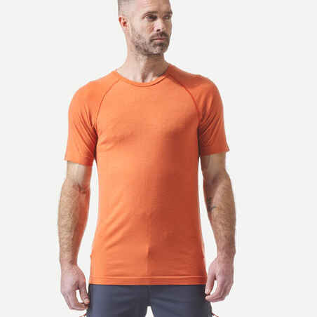 Vyriški trumparankoviai merino vilnos žygių marškinėliai „MT900“, oranžiniai