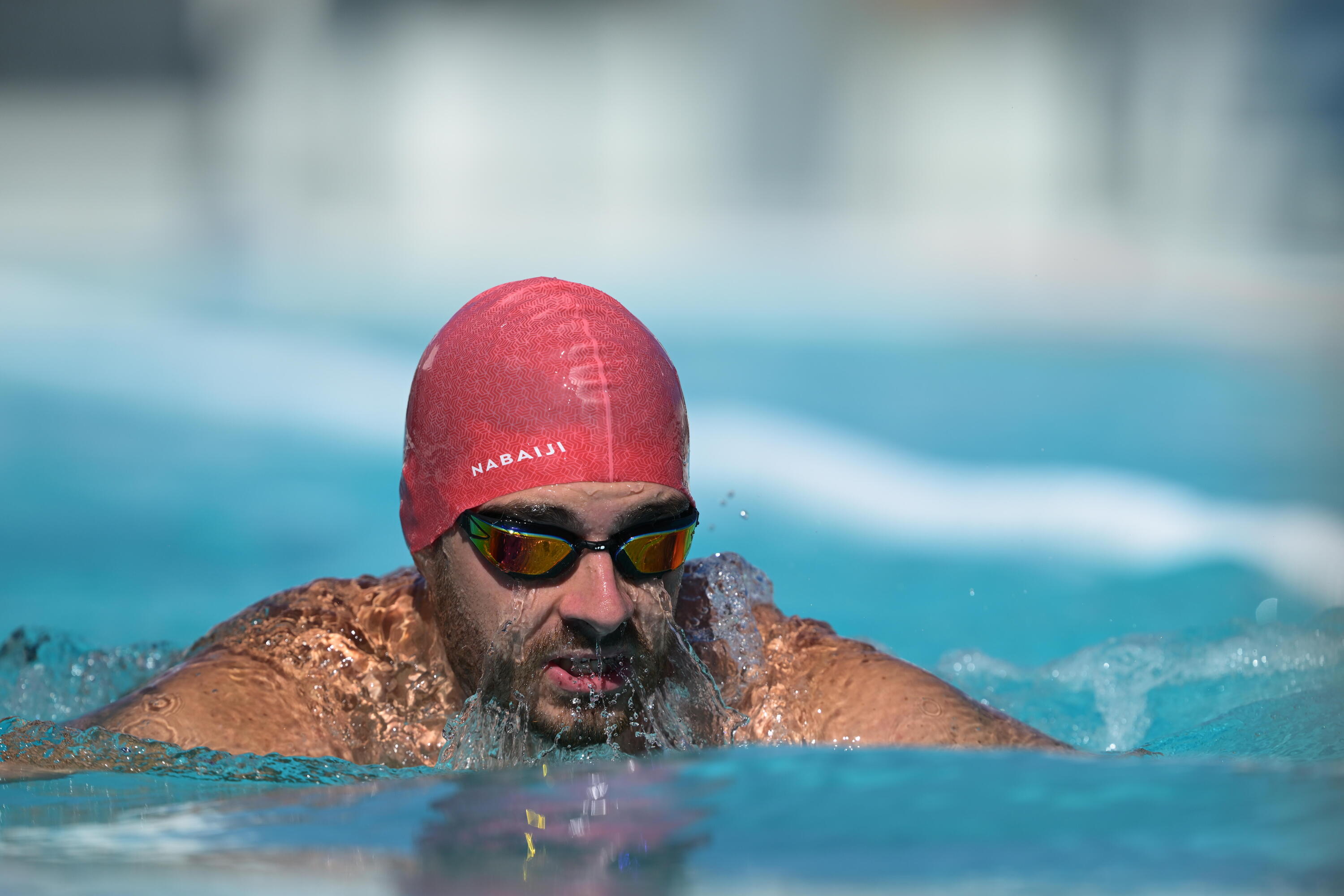 Cuffia piscina taglia unica GEO rossa  6/7