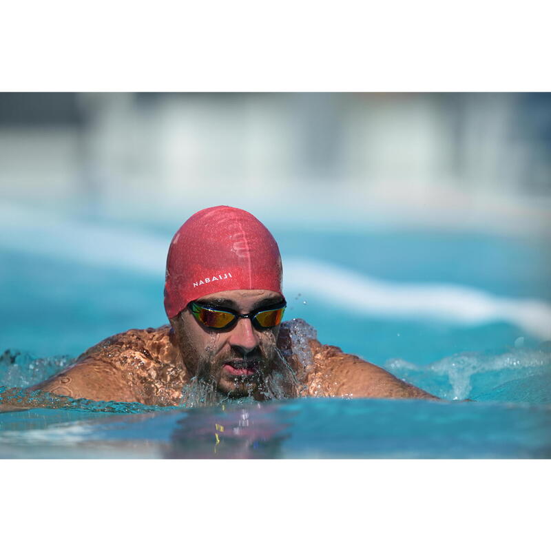 Bonnet de Bain en Silicone - Taille Unique - Geo Rouge Rose