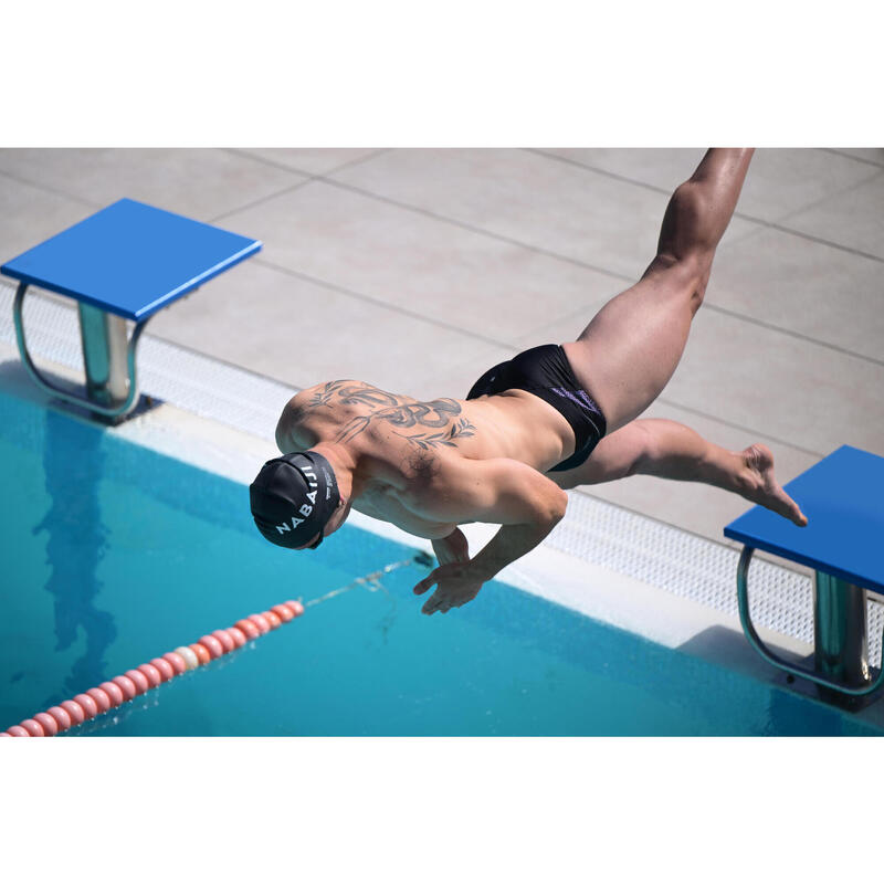 Calção de banho de natação Slip 900 Homem YOKE TRAM preto verde