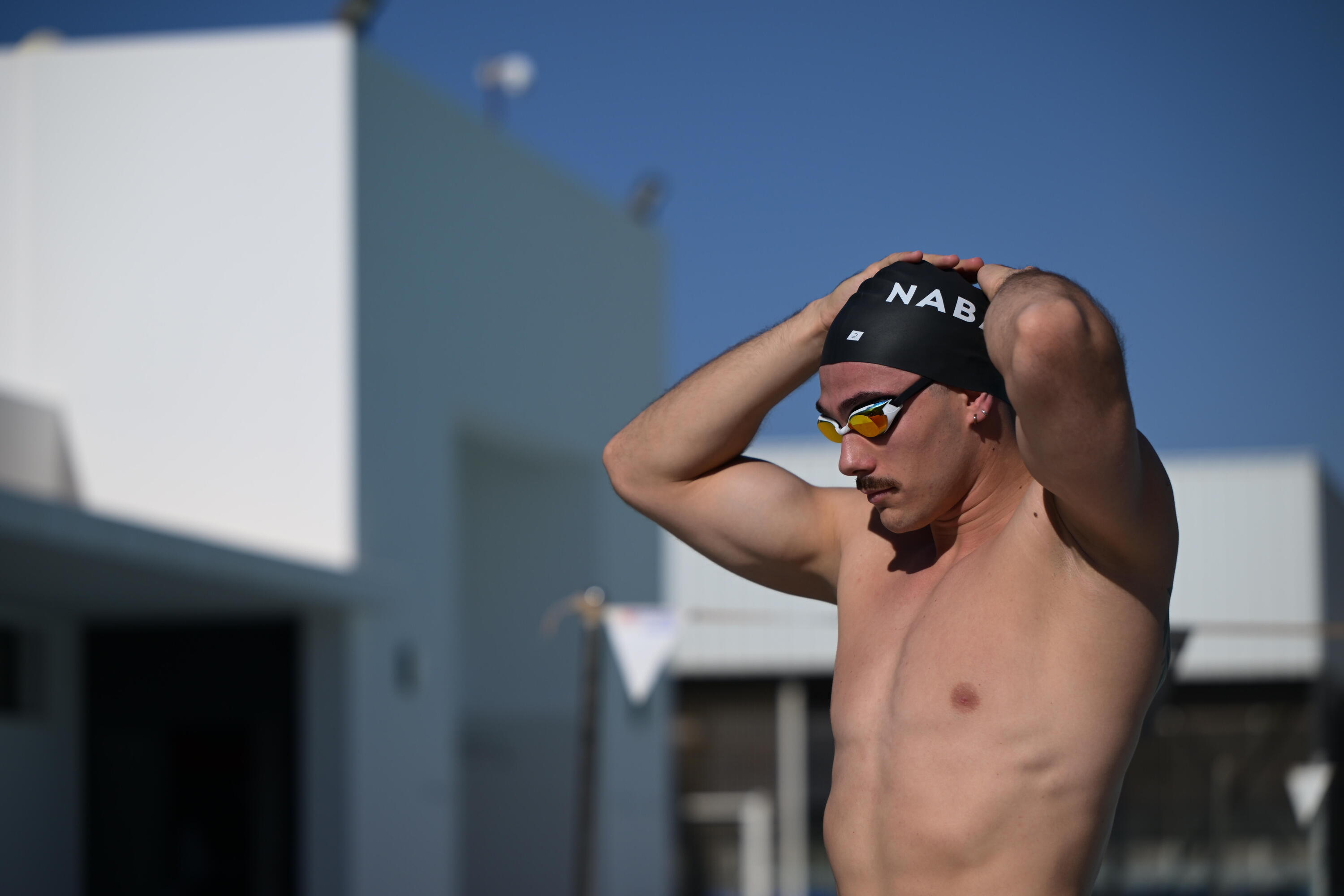 Schwimmbrille Einheitsgrösse - Bfit schwarz verspiegelt orange fire 7/13
