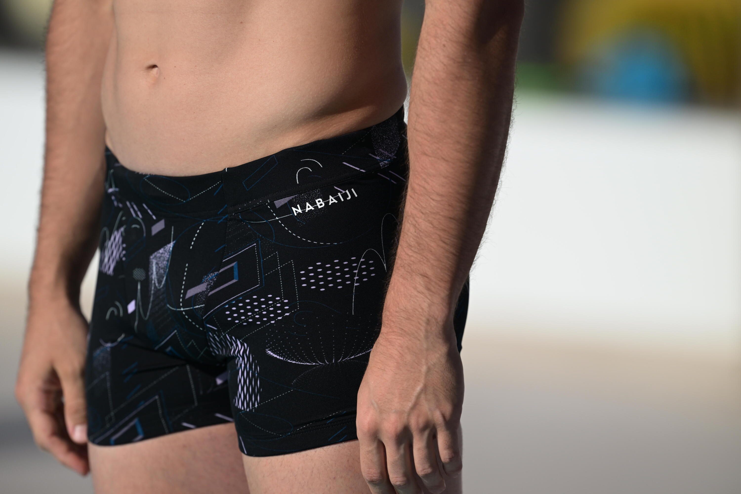 Men’s BOXER 500 FITI BASK BLACK PURPLE 10/10