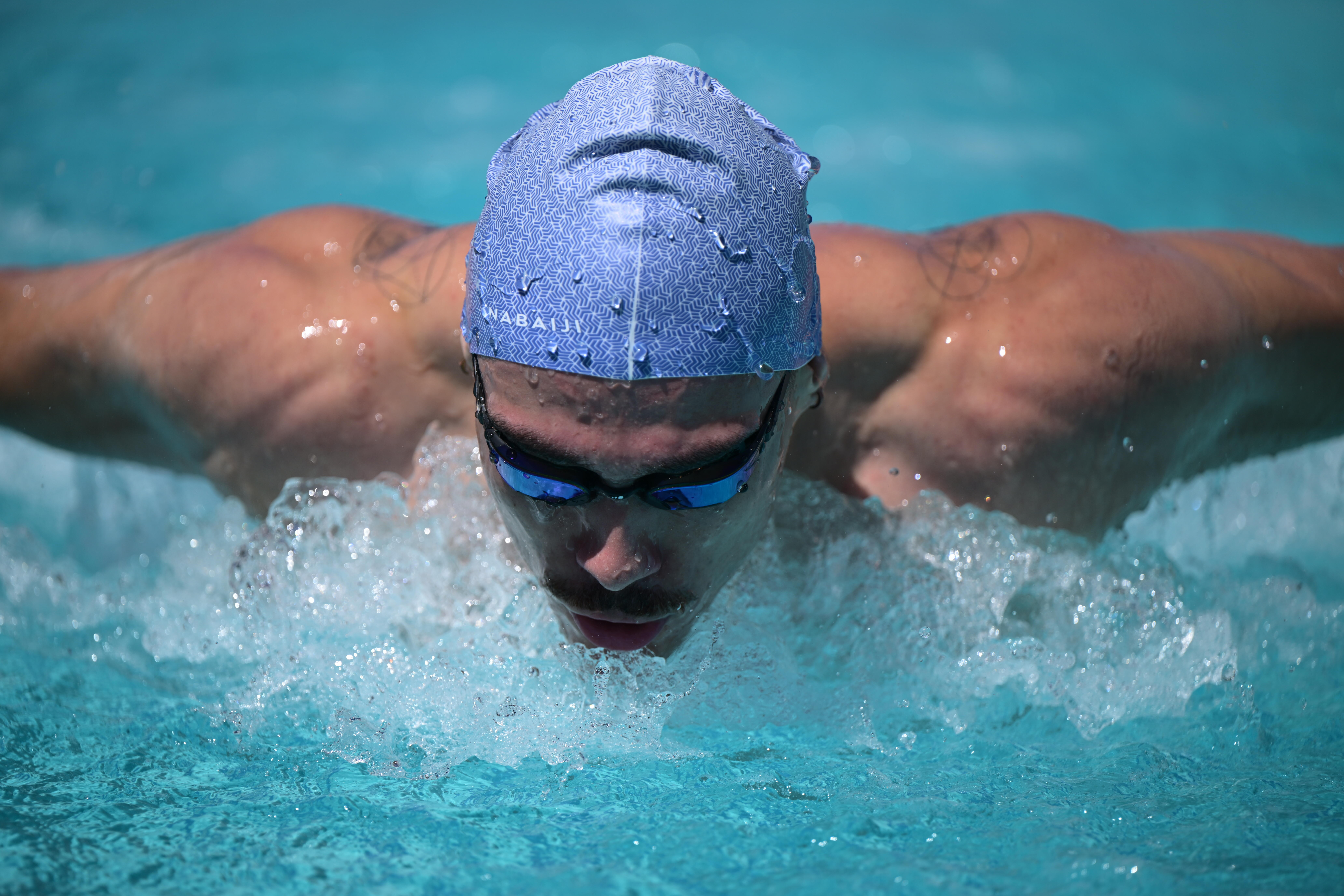 Silicone Swim Cap One Size - Geo - NABAIJI