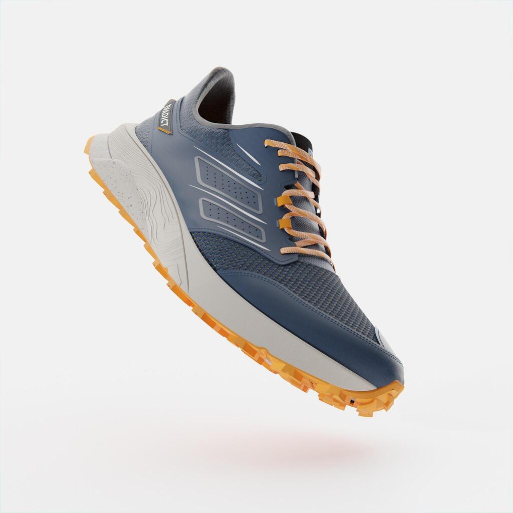 Tenis de trail running mango y azul para hombre Easytrail