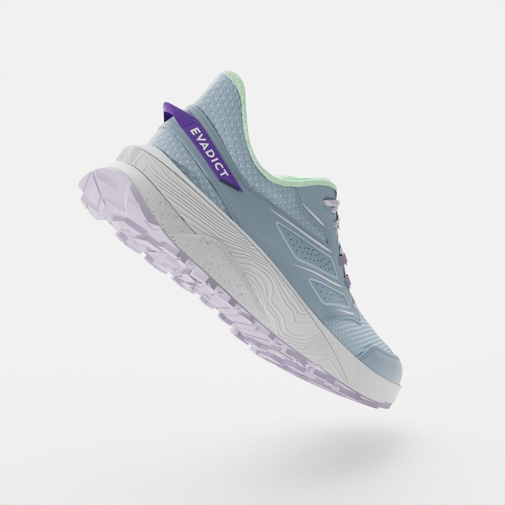 Tenis de trail running azul con verde para mujer Easytrail