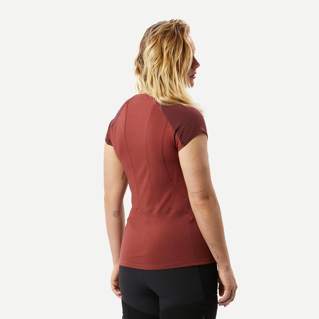 Women’s Merino Wool Short-sleeved Trekking T-Shirt MT500