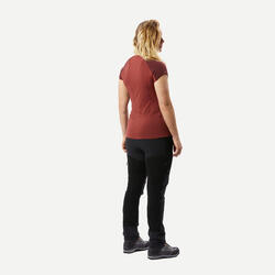 T-shirt de trek manches courtes en laine mérinos Femme - MT500