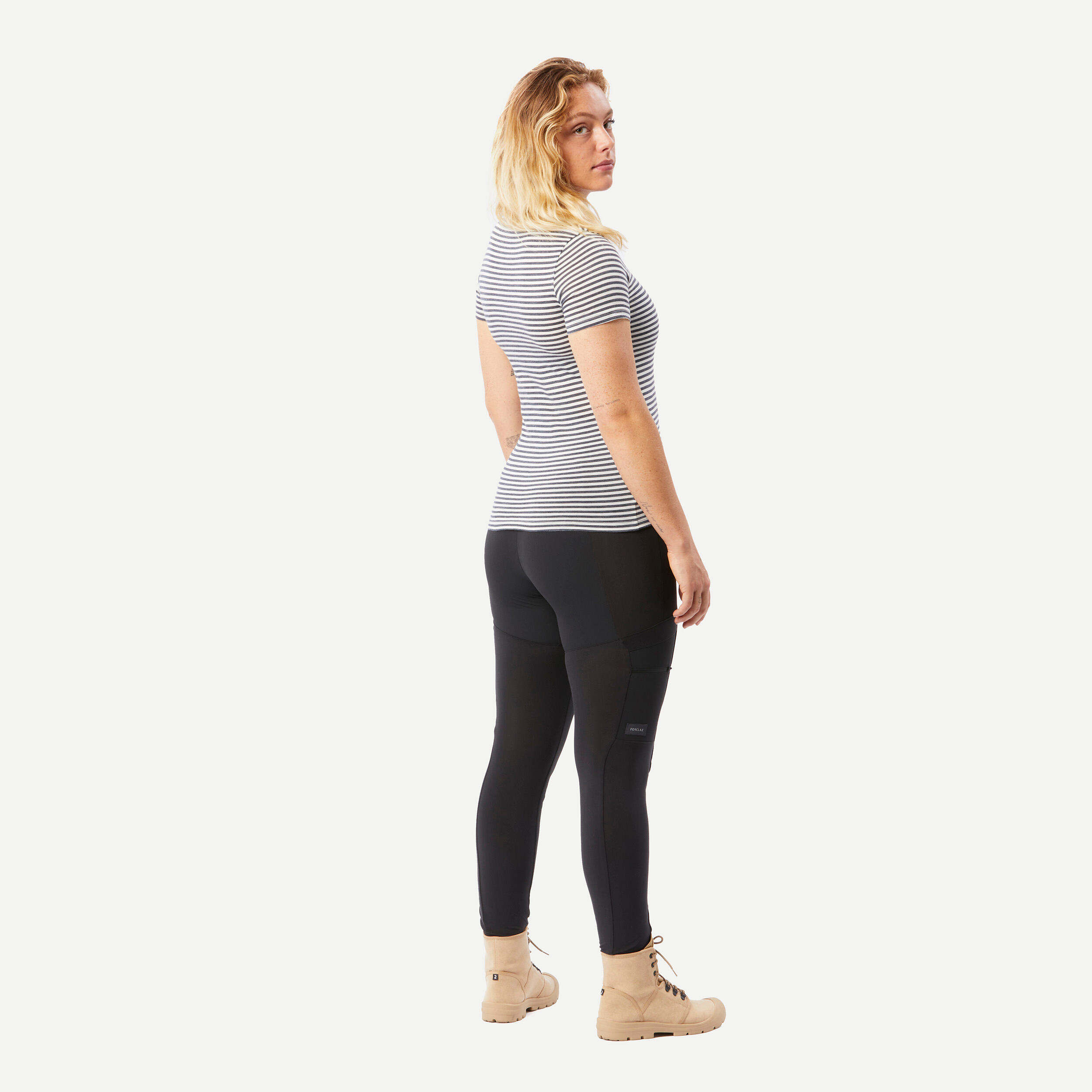 Women's Travel Trekking Merino Wool Short-Sleeved T-Shirt - TRAVEL 500 3/6