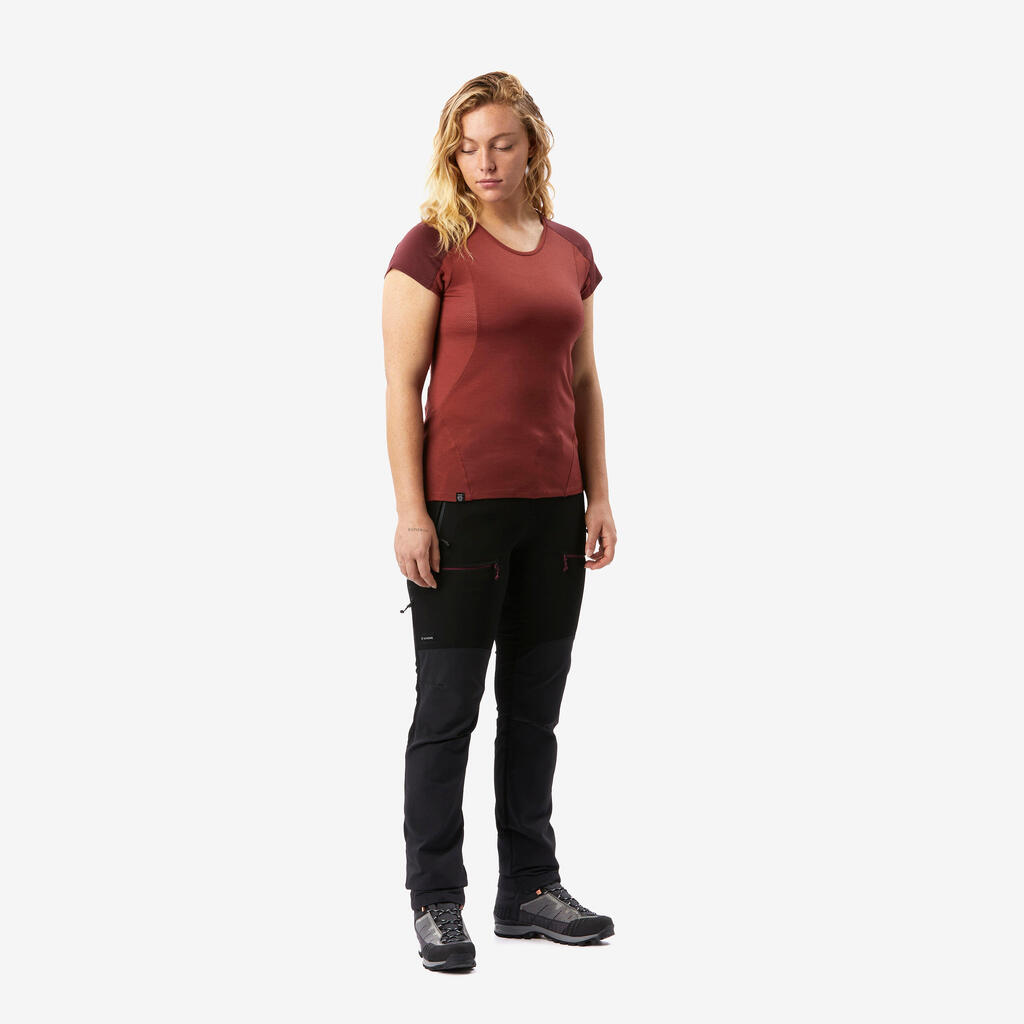T-shirt manches courtes en laine mérinos femme, Merino Resist kaki