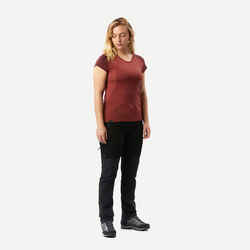 Γυναικείο κοντομάνικο t-shirt από μαλλί merino για πεζοπορία MT500 