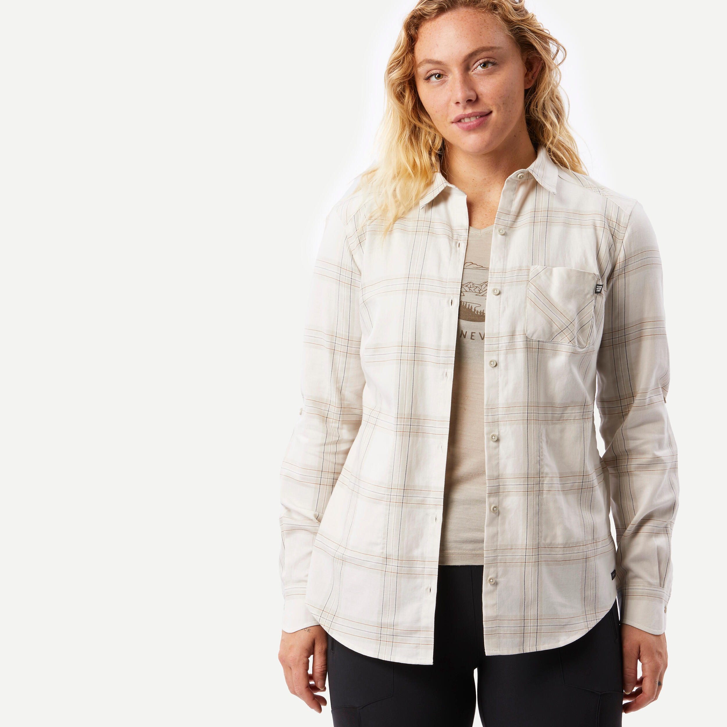 Women's Long-Sleeved Shirt-Travel 500 1/5