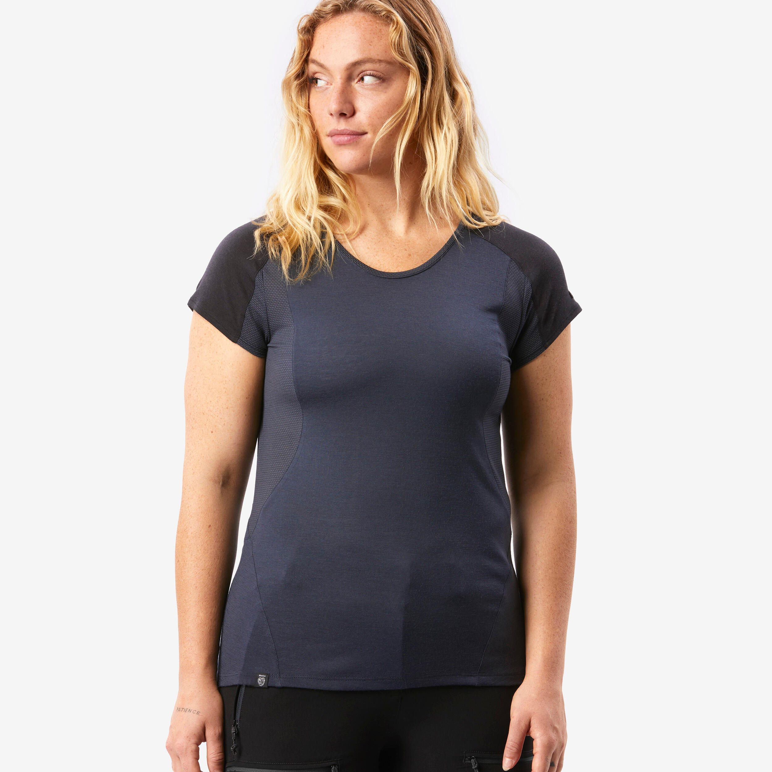Women’s trekking merino wool short-sleeved T-shirt Merino Resist - Grey